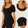 Allegra K Women's Button Decor Short Sleeve Work Office Bodycon Dress 8 Allegra K Women's Button Decor Short Sleeve Work Office Bodycon Dress -CUPSHE Store GUEST 000f5d28 0d28 4d58 a1cb fbc6666fba72