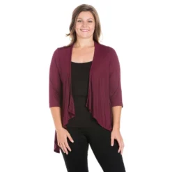 24seven Comfort Apparel Women's Plus Elbow Length Open Cardigan -CUPSHE Store GUEST 01ef8605 1734 4754 8775 961c6d2c5ca4