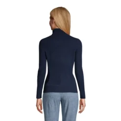 Lands' End Women's Tall Cashmere Turtleneck Sweater