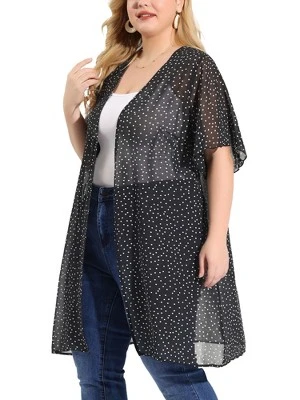 Agnes Orinda Women's Plus Size Cardigan Polka Dots Bell Sleeve Chiffon Summer Cardigans 1 Agnes Orinda Women's Plus Size Cardigan Polka Dots Bell Sleeve Chiffon Summer Cardigans