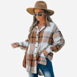 Women's Long Sleeve Plaid Oversized Shirt - Cupshe -CUPSHE Store GUEST 062d4d2d b39c 422d bf69 f65a317d0222
