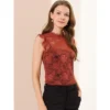Allegra K Women's Sleeveless Blouse See Through Ruffle Semi Sheer Floral Lace Top -CUPSHE Store GUEST 0a07968e c37b 439a b21c 9247b9371fe0