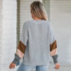 Women's Striped V-Neck Long Sleeve Sweater - Cupshe -CUPSHE Store GUEST 0c5cd58d a2dd 4e10 ab1e 3de923f239cf