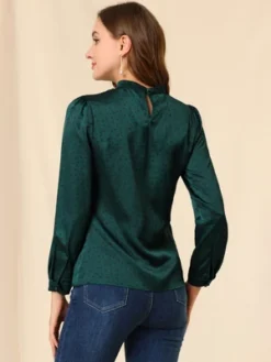 Allegra K Women's Dots Print Long Sleeve Stand Collar Vintage Blouse -CUPSHE Store GUEST 12679bff 5f23 4332 905c 89802fbe46de