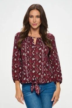 WEST K Women's Veronica Tie Front Blouse -CUPSHE Store GUEST 154887e8 b298 42d4 8fdb 44b18f45b720