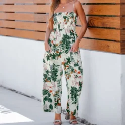 Women's Tropical Smocked Cami Jumpsuit - Cupshe -CUPSHE Store GUEST 15d39a12 0c29 4c45 b6b2 a3c292b91b9e