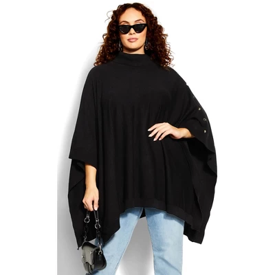 Women's Plus Size Emilia Cape - Black | CITY CHIC 7 Women's Plus Size Emilia Cape - Black | CITY CHIC - Image 7