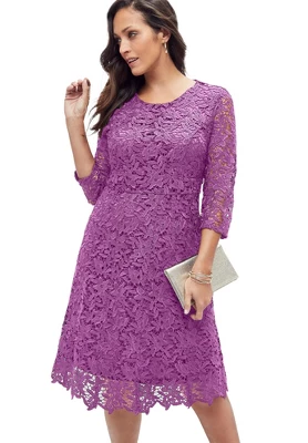 Jessica London Women’s Plus Size Lace Fit & Flare Dress 4 Jessica London Women’s Plus Size Lace Fit & Flare Dress - Image 4