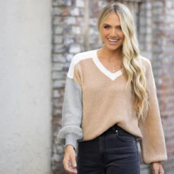 Women's Cooler Daze Colorblock V-Neck Sweater - Cupshe -CUPSHE Store GUEST 20240a8c 2141 471e a130 3500aff66ddf