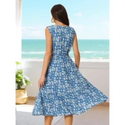 INSPIRE CHIC Women's Summer Boho Beach V Neck Sleeveless Floral Flowy Tiered Midi Dress With Pockets 2 Packs -CUPSHE Store GUEST 219a1608 2c11 4408 a563 3192bc13c08f