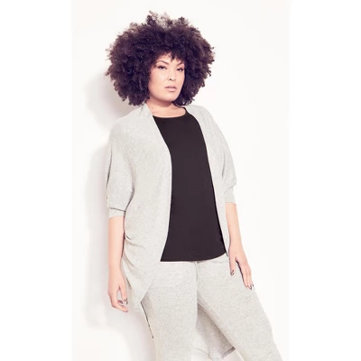 Women's Plus Size Super Soft 3/4 Sleeve Cardigan - Gray | ZIM & ZOE 8 Women's Plus Size Super Soft 3/4 Sleeve Cardigan - Gray | ZIM & ZOE - Image 8