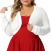 Agnes Orinda Women's Plus Size Long Sleeve Open Front Knit Crop Lightweight Cardigan Sweater -CUPSHE Store GUEST 24e0d1b3 5814 46b2 be9f cc17904623a1