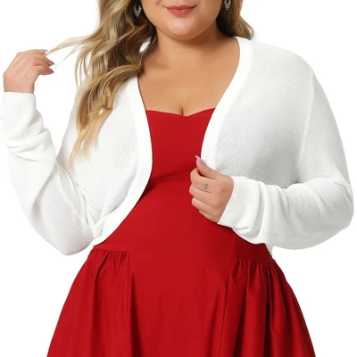 Agnes Orinda Women's Plus Size Long Sleeve Open Front Knit Crop Lightweight Cardigan Sweater 1 Agnes Orinda Women's Plus Size Long Sleeve Open Front Knit Crop Lightweight Cardigan Sweater