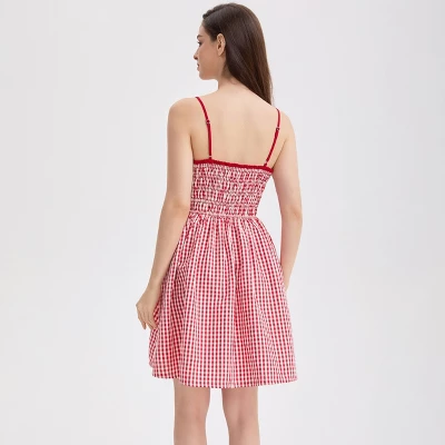 Women's Smocked Bodice Mini Cami Dress - Wild Fable™ Red Gingham 1 Women's Smocked Bodice Mini Cami Dress - Wild Fable™ Red Gingham