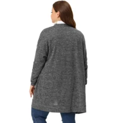 Agnes Orinda Women's Plus Size Long Sleeve Patch Pocket Open Front Knit Sweater Cardigan -CUPSHE Store GUEST 2920e9d7 2eb6 47af a822 51011f71ca85