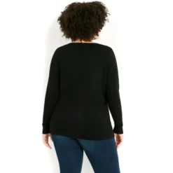 Women's Plus Size Lapland Sweater - Black | EVANS -CUPSHE Store GUEST 2c7794a3 8961 4f0c 890a 2e97034f86e0