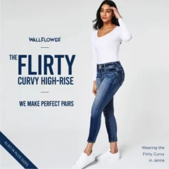 WallFlower Women's Flirty Curvy Skinny High Rise Insta Stretch Juniors Jeans (Standard And Plus) -CUPSHE Store GUEST 2d9e59e5 622b 4fef 880c 5be0d029e97f