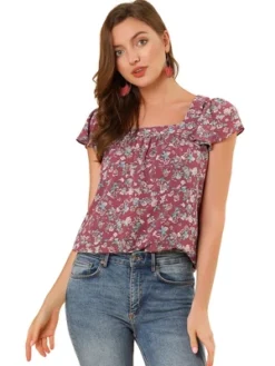 Allegra K Women's Chiffon Ruffle Sleeve Square Neck Floral Print Layered Blouse 28 Allegra K Women's Chiffon Ruffle Sleeve Square Neck Floral Print Layered Blouse -CUPSHE Store GUEST 31ab9d19 40d2 4563 9413 b5bc9fe6a63f