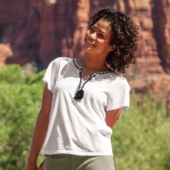 Aventura Clothing Women's Kateri Flutter Short Sleeve Split Neck Blouse -CUPSHE Store GUEST 32105f70 cef5 446e abdf d7f0e52d435f