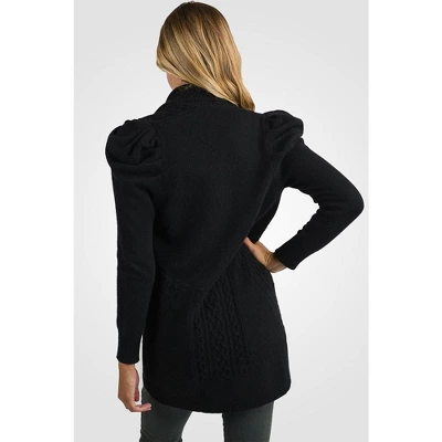 JENNIE LIU Women's 100% Pure Cashmere Long Sleeve Cable-knit Circle Open Cardigan Sweater 1 JENNIE LIU Women's 100% Pure Cashmere Long Sleeve Cable-knit Circle Open Cardigan Sweater