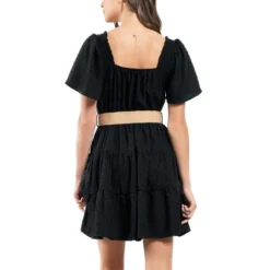 August Sky Women's Contrast Belt Mini Dress