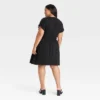 Women's Short Sleeve Twist-Front V-Neck Woven Sundress Dress - Ava & Viv™