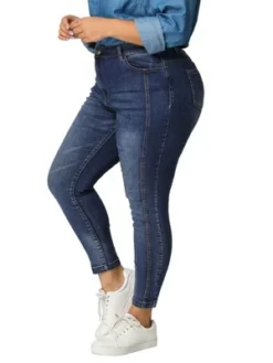 Agnes Orinda Women's Plus Size Mid Rise Stretch Washed Skinny Denim Jeans -CUPSHE Store GUEST 36ebdffa ae82 412f 9cc7 d33d29af5865