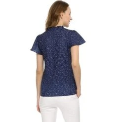 Allegra K Women's Dots Print Blouses Ruffle Short Sleeve Button Up Blouse Shirts -CUPSHE Store GUEST 37209062 ebd0 4657 bb45 c3241570c559