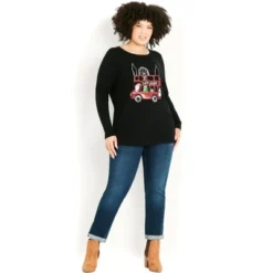 Women's Plus Size Lapland Sweater - Black | EVANS -CUPSHE Store GUEST 3b0c6494 82eb 49f1 b5bf 79be772bba30