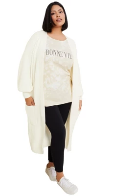 June + Vie By Roaman's Women’s Plus Size Open-Front Cardigan 9 June + Vie By Roaman's Women’s Plus Size Open-Front Cardigan - Image 9