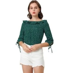 Allegra K Women's Vintage 3/4 Sleeve Boat Neck Ruffled Heart Dots Print Blouse 20 Allegra K Women's Vintage 3/4 Sleeve Boat Neck Ruffled Heart Dots Print Blouse -CUPSHE Store GUEST 440b6731 03e5 49b1 9735 43a1783b1f99