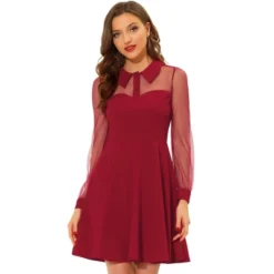 Allegra K Women's Sheer Mesh Panel Long Sleeve Fit And Flare Mini A-Line Dresses 11 Allegra K Women's Sheer Mesh Panel Long Sleeve Fit And Flare Mini A-Line Dresses -CUPSHE Store GUEST 4440705f 5440 4e66 a865 a5605b0b04dd