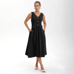 Women's Layered Waistcoat A-Line Dress - A New Day™