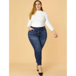 Agnes Orinda Women's Plus Size Denim Mid-Rise Stretch Washed Skinny Jeans -CUPSHE Store GUEST 4749e202 d841 4ad8 b1be d27a3146b098