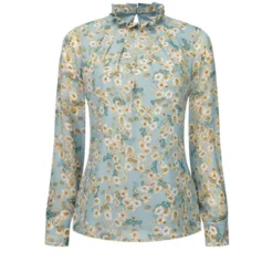 Hobemty Women's Ruffled Collar Pleated Front Long Sleeve Floral Blouse -CUPSHE Store GUEST 4b21ff69 0337 465d 9db7 033d98c78c6e