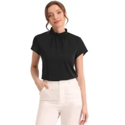 Allegra K Women's Mock Neck Pleated Elegant Office Solid Cap Sleeve Blouse 11 Allegra K Women's Mock Neck Pleated Elegant Office Solid Cap Sleeve Blouse -CUPSHE Store GUEST 4c531acc 7ca3 4125 aa4d 581ba4eb6ab0