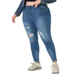 Agnes Orinda Women's Plus Size Mid Rise Stretch Washed Skinny Denim Jeans -CUPSHE Store GUEST 4cdf86d3 dd36 4414 9787 8cfe0823761f