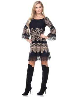 Women's 3/4 Bell Sleeves Alta Dress - White Mark -CUPSHE Store GUEST 4f123bb9 9801 4626 813e e251ae2f772e