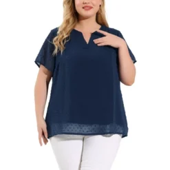 Agnes Orinda Women's Plus Size Pin Dots V-Neck Dressy Trendy Fashion Summer Blouses -CUPSHE Store GUEST 4f631603 fe0c 4117 9737 c9a7386e08b7