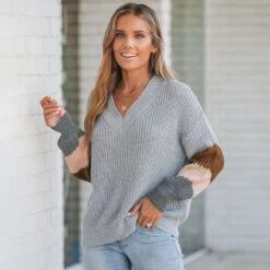 Women's Striped V-Neck Long Sleeve Sweater - Cupshe -CUPSHE Store GUEST 50366366 4a04 453f 8a08 9589e767b845