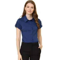 Allegra K Women's Elegant Roll-Up Short Sleeve Work Button-Down Shirts 9 Allegra K Women's Elegant Roll-Up Short Sleeve Work Button-Down Shirts -CUPSHE Store GUEST 510c9c26 7c02 4a01 8f39 952b3fda06b3