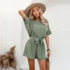 Women's Belted Boat Neck Romper -Cupshe -CUPSHE Store GUEST 54f513da 2db8 4062 8797 334450fb8a96
