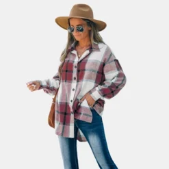 Women's Long Sleeve Plaid Oversized Shirt - Cupshe -CUPSHE Store GUEST 5c8a8d69 ec7c 4de3 aca5 8d3797e7272d