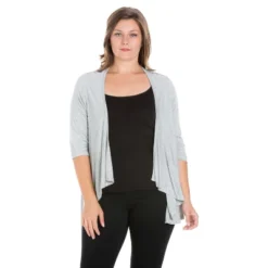 24seven Comfort Apparel Women's Plus Elbow Length Open Cardigan -CUPSHE Store GUEST 5d4e3d59 a934 42fa b5f2 15e7ce6211f5