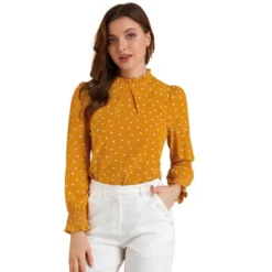 Allegra K Women's Smocked Cuffs Top Puff Sleeve Ruffled Neck Vintage Printed Blouses -CUPSHE Store GUEST 5d5f84cf 1798 437f bb84 ad4282730096