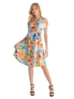 Womens Pastel Floral Empire Waistline Knee Length Dress -CUPSHE Store GUEST 5da3fa32 dd42 45bb a0da 497ae4bffd60