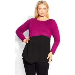 Women's Plus Size Carla Top - Berry | AVENUE -CUPSHE Store GUEST 61c6f25a 4a4f 46c4 bcee 64f7d2e2cc6c