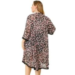 Agnes Orinda Women's Plus Size Floral Chiffon Holiday Midi Cardigans -CUPSHE Store GUEST 62cdc795 77e2 4189 bbb2 cedf0f73ca12
