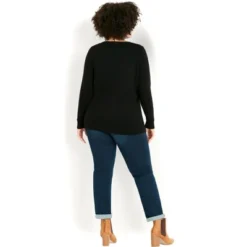 Women's Plus Size Lapland Sweater - Black | EVANS -CUPSHE Store GUEST 6525f7d9 bc59 47f2 b2a8 750c55bfdf49