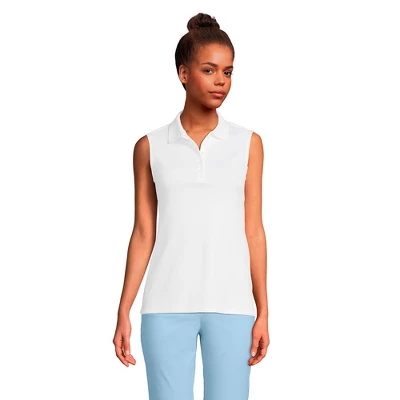 Lands' End Women's Tall Sleeveless Supima Cotton Polo Shirt 3 Lands' End Women's Tall Sleeveless Supima Cotton Polo Shirt - Image 3